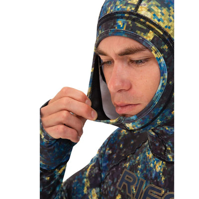 Riffe Long Sleeve Hooded Rash Guard w/ Beavertail - Aurum-Tek - TOP ONLY