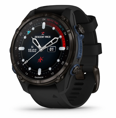 Garmin Descent Mk3i – 43 mm Carbon Gray DLC Titanium with Black Silicone Band