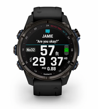 Garmin Descent Mk3i – 43 mm Carbon Gray DLC Titanium with Black Silicone Band