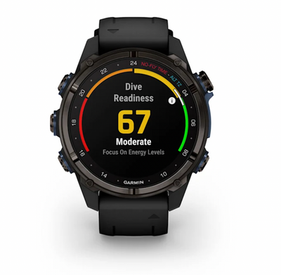 Garmin Descent Mk3i – 43 mm Carbon Gray DLC Titanium with Black Silicone Band