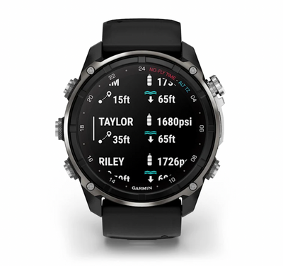 Garmin Descent Mk3i – 51 mm Silver and Black PVD Titanium with Black/Pebble Gray Silicone