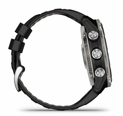 Garmin Descent Mk3i – 51 mm Silver and Black PVD Titanium with Black/Pebble Gray Silicone