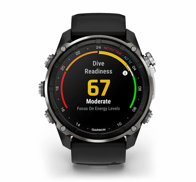 Garmin Descent Mk3i – 51 mm Silver and Black PVD Titanium with Black/Pebble Gray Silicone