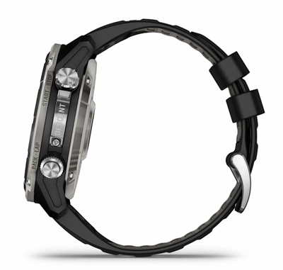 Garmin Descent Mk3i – 51 mm Silver and Black PVD Titanium with Black/Pebble Gray Silicone