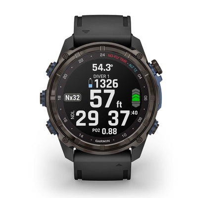 Garmin Descent Mk3i – 51 mm Carbon Gray DLC Titanium with Black Silicone Band