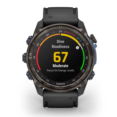 Garmin Descent Mk3i – 51 mm Carbon Gray DLC Titanium with Black Silicone Band