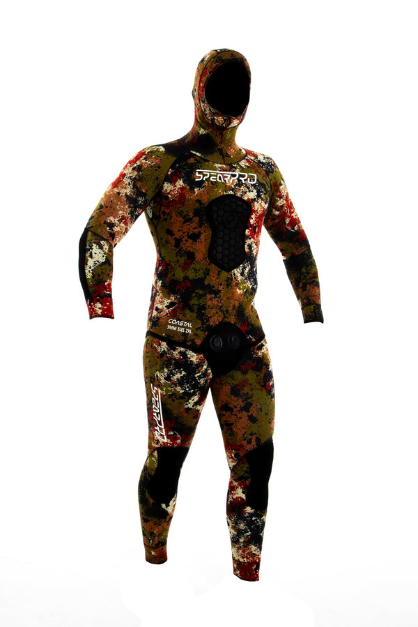 Sporasub 5mm Sea Green Mens Freediving & Spearfishing Camo Suit 2 Piece  Wetsuits - Top and Bottom